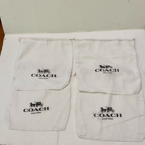 Lot of 4 Coach White Wallet Dust Bag 8in x 8in - Picture 3 of 5
